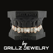 Grillz jewelry set on a black background with 'Grillz Jewelry' branding.