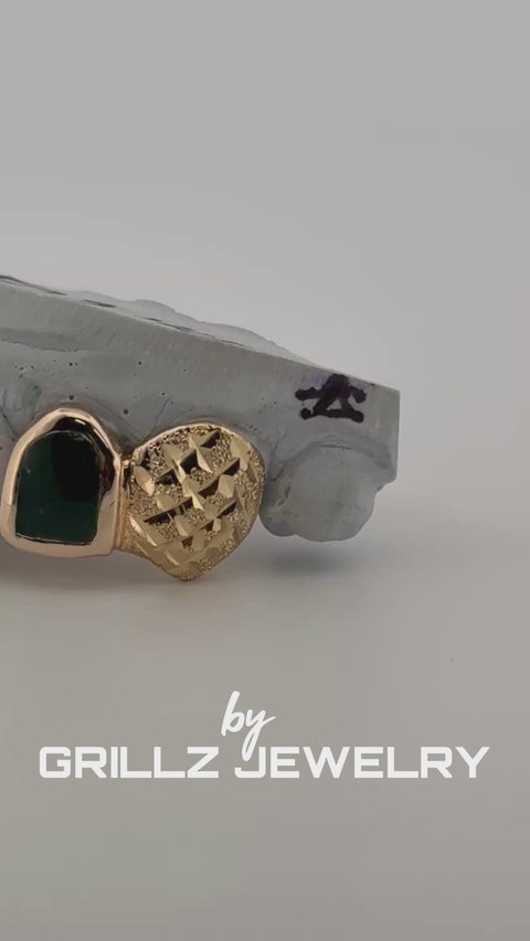 Custom Colorful Enamel Gold Grillz – Vibrant Hand-Painted Dental Jewelry with 14K Gold Base