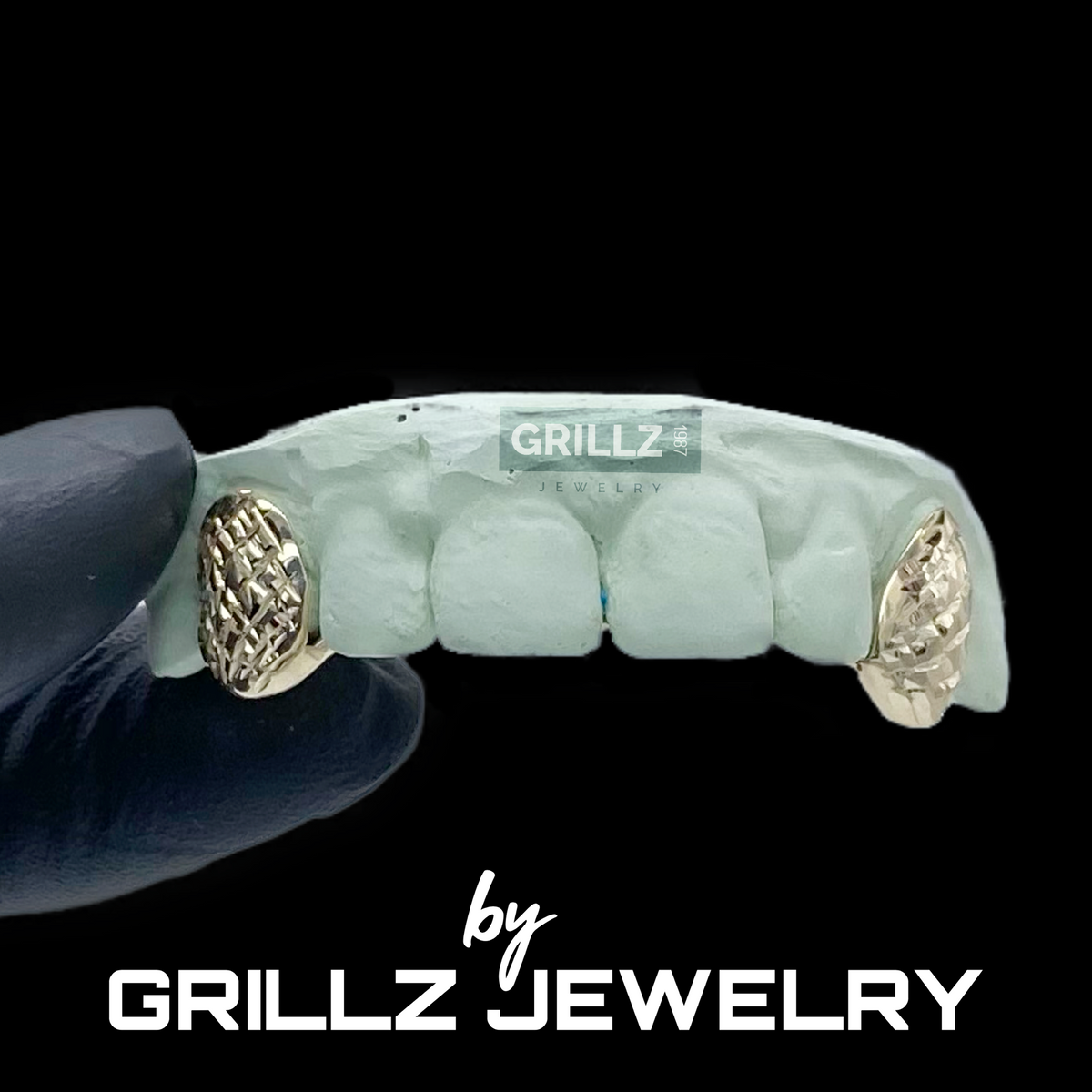 Grillz | Silver Grillz 2pc small fangs shiny diamond cuts – Grillz Jewelry
