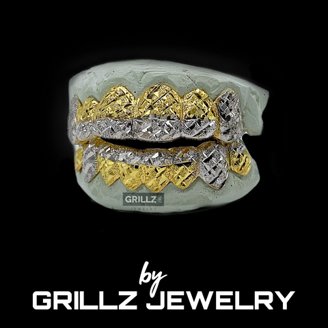 Grillz with shiny two tone colors